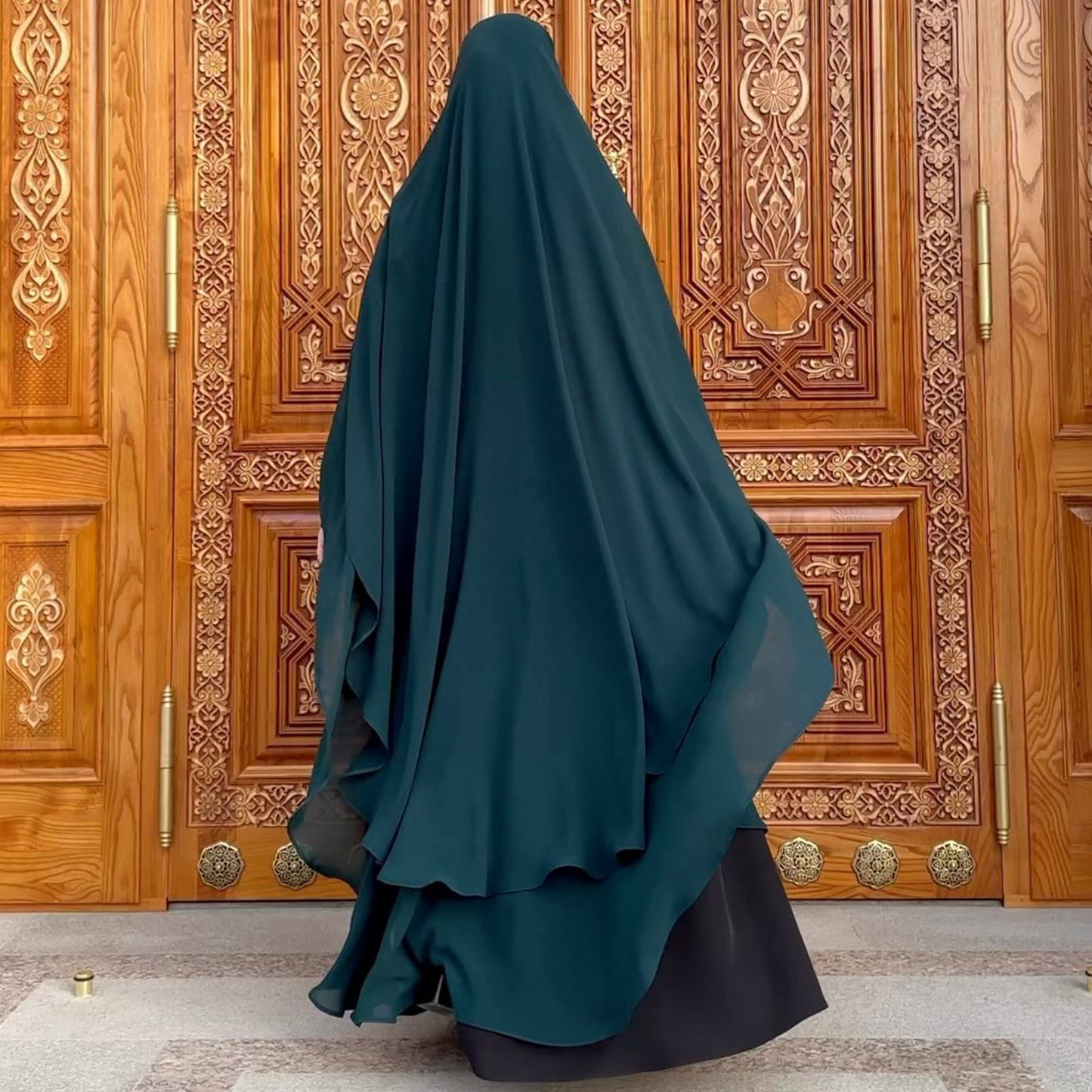 Jilbab Élégance à Doubles Voiles