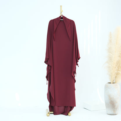 Jilbab Élégance Classique à Manches Nouées