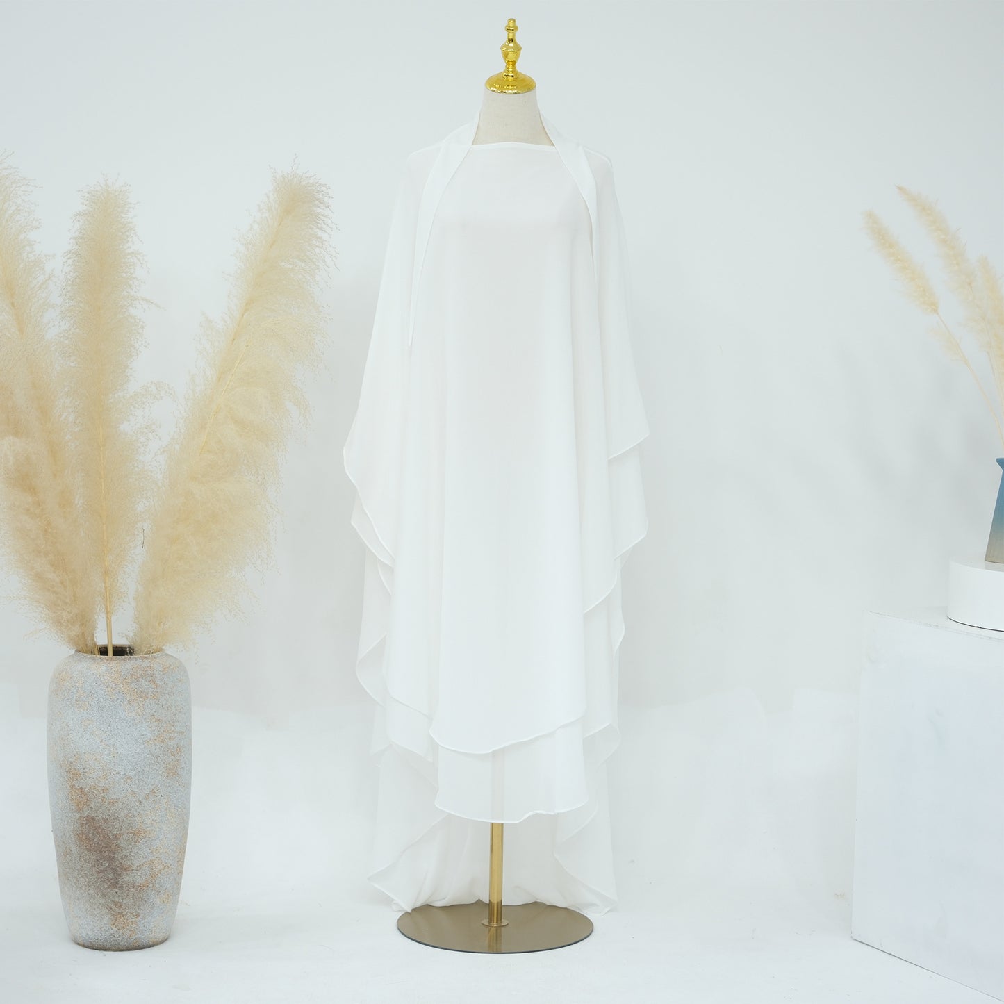 Jilbab Élégance à Doubles Voiles