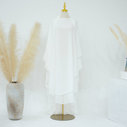 Jilbab Élégance à Doubles Voiles