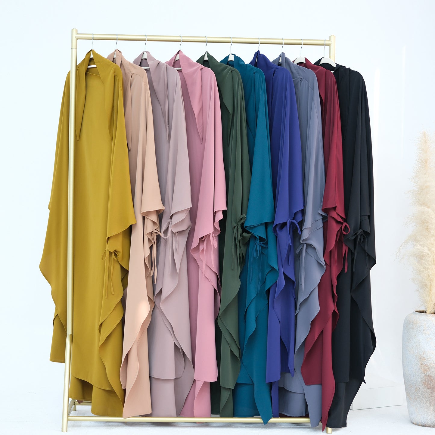 Jilbab Élégance Classique à Manches Nouées