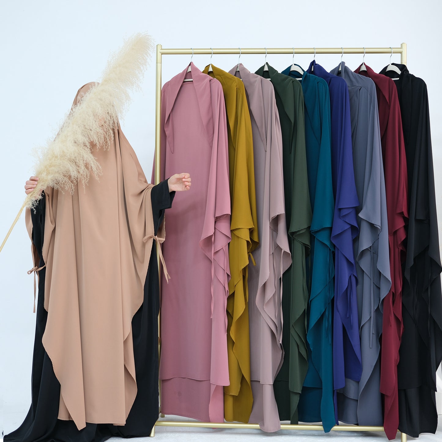 Jilbab Élégance Classique à Manches Nouées